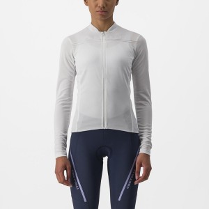 Castelli ANIMA 4 LONG SLEEVE Women Jersey White | 9718-HQZOT