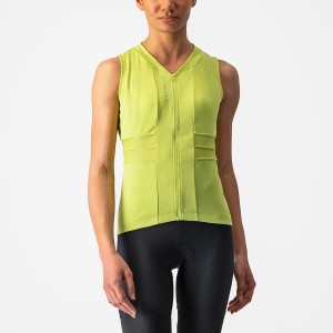 Castelli ANIMA 4 SLEEVELESS Women Jersey Light Green | 9834-FYPVA