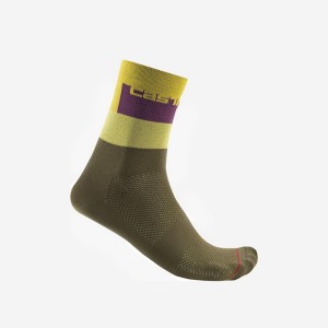 Castelli BLOCCO 15 Men Socks Green | 2189-IMHYA