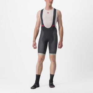 Castelli COMPETIZIONE KIT Men Bib Shorts Black / Green | 0647-AYRKF