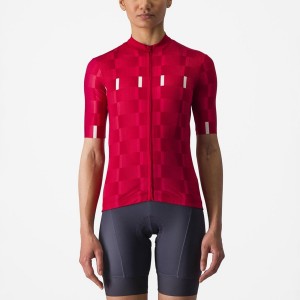 Castelli DIMENSIONE Women Jersey Red / White | 5768-TIJFW