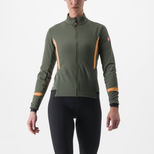 Castelli DINAMICA 2 Women Jackets Green | 8347-SYGMP