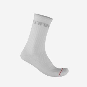 Castelli DISTANZA 20 Men Socks White | 7391-KCAWN