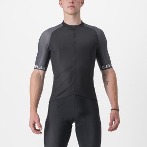 Castelli ENTRATA VI Men Jersey Black / Dark Grey / Silver | 8567-QJNEK