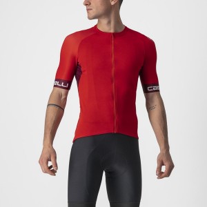 Castelli ENTRATA VI Men Jersey Red / Burgundy / White | 9035-JUYRX