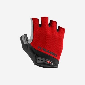 Castelli ENTRATA V Men Gloves Red | 0843-FDVJR