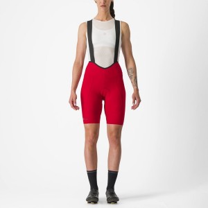 Castelli ESPRESSO W DT Women Bib Shorts Red | 2914-GLQUV