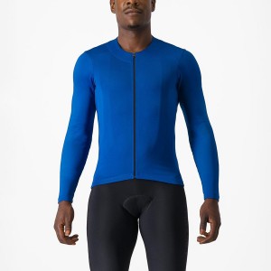 Castelli FLY LS Men Jersey Blue | 8540-FIYXA