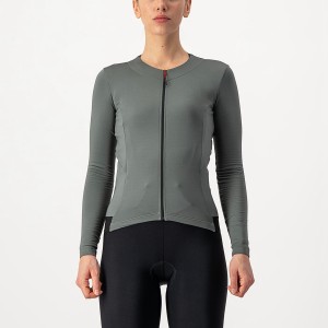 Castelli FLY LS W Women Jersey Grey | 0264-IXYNS