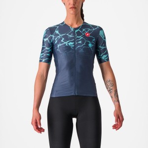 Castelli FREE SPEED 2 W RACE TOP Women Suits Blue / Light Turquoise | 1970-FJPQH