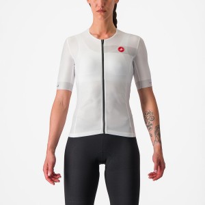 Castelli FREE SPEED 2 W RACE TOP Women Suits White / Black | 8056-LUJTY