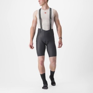 Castelli FREE UNLIMITED Men Bib Shorts Dark Grey | 8746-PHQMX