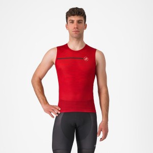 Castelli INSIDER SLEEVELESS Men Jersey Dark Red | 5073-OIKEN