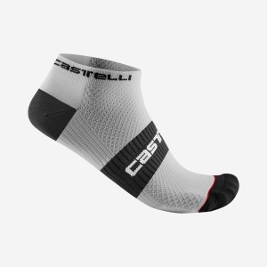 Castelli LOWBOY 2 Men Socks White Black | 7623-BANJS