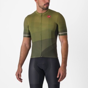 Castelli ORIZZONTE Men Jersey Deep Green / Olive / Silver | 0476-CTAIP