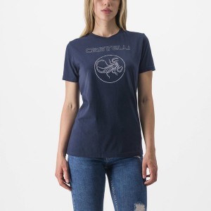 Castelli PEDALARE TEE Women Casual Blue | 7520-UBCPV