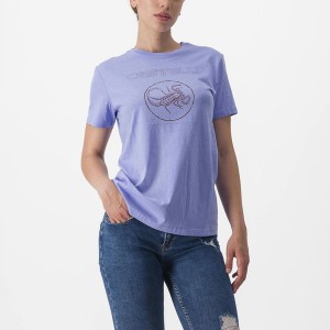 Castelli PEDALARE TEE Women Casual Purple White | 3519-KXDEF