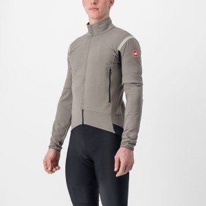 Castelli PERFETTO RoS 2 CONVERTIBLE Men Jackets Grey / Khaki Grey | 4835-NOJWS