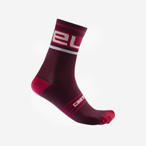 Castelli PROLOGO 15 Men Socks Burgundy / White | 6271-LIOYH