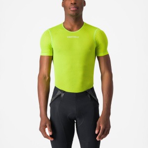 Castelli PRO MESH 2.0 SHORT SLEEVE Men Base Layer Light Green | 8720-ZXGUL