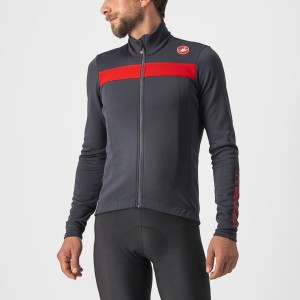 Castelli PURO 3 FZ Men Jersey Dark Grey / Red | 5479-SXOYR