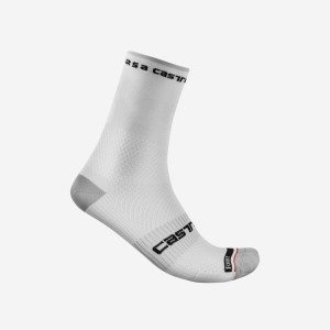 Castelli ROSSO CORSA PRO 15 Men Socks White | 2690-FESQN