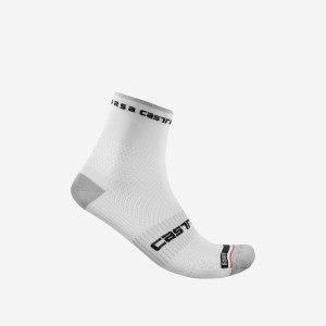 Castelli ROSSO CORSA PRO 9 Men Socks White | 9750-AUVJN