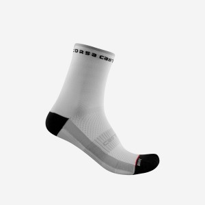 Castelli ROSSO CORSA W 11 Women Socks White / Black | 2301-MFADI