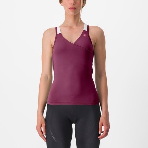 Castelli SOLARIS TOP Women Jersey Deep Purple / White | 3521-ZTGIS