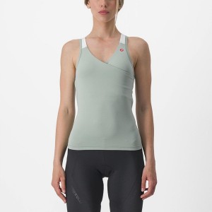 Castelli SOLARIS TOP Women Jersey Green / White | 3178-MHZIE