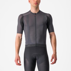 Castelli SUPERLEGGERA 3 Men Jersey Dark Grey | 8712-GWIDJ