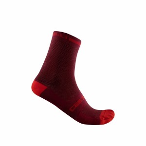 Castelli SUPERLEGGERA T 12 Men Socks Burgundy | 8567-TUHRG