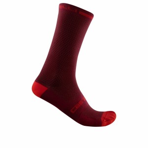 Castelli SUPERLEGGERA T 18 Men Socks Burgundy | 7546-VMRSA