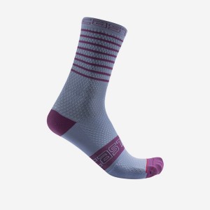 Castelli SUPERLEGGERA W 12 Women Socks Purple White | 9813-XFRTB