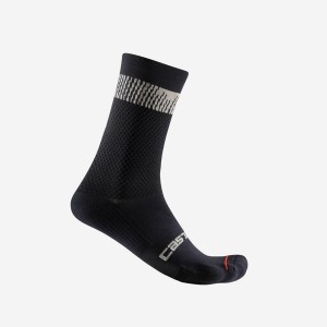 Castelli UNLIMITED 18 Men Socks Black / Silver | 2964-YVHSF