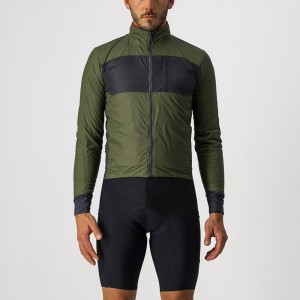 Castelli UNLIMITED PUFFY Men Jackets Light Green / Dark Grey | 5013-VWGUD