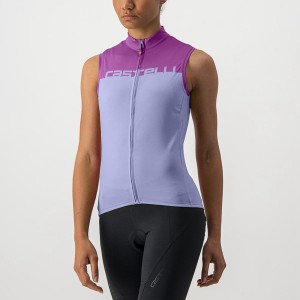 Castelli VELOCISSIMA SLEEVELESS Women Jersey Purple White | 1820-LVKAP