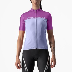 Castelli VELOCISSIMA Women Jersey Purple White | 4798-IJANP