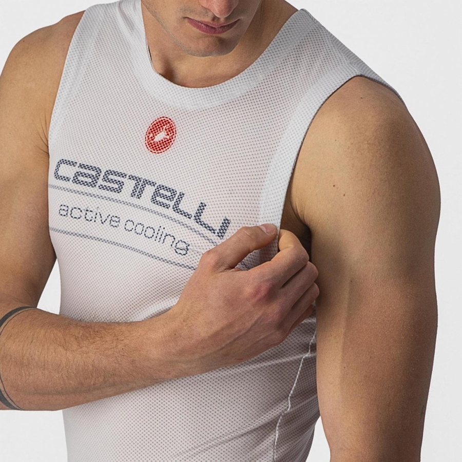 Castelli ACTIVE COOLING SLEEVELESS Men Base Layer Silver Grey | 5629-ARJPL