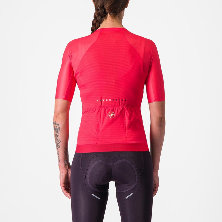 Castelli AERO PRO 7.0 W Women Jersey Red | 3207-NQSHG