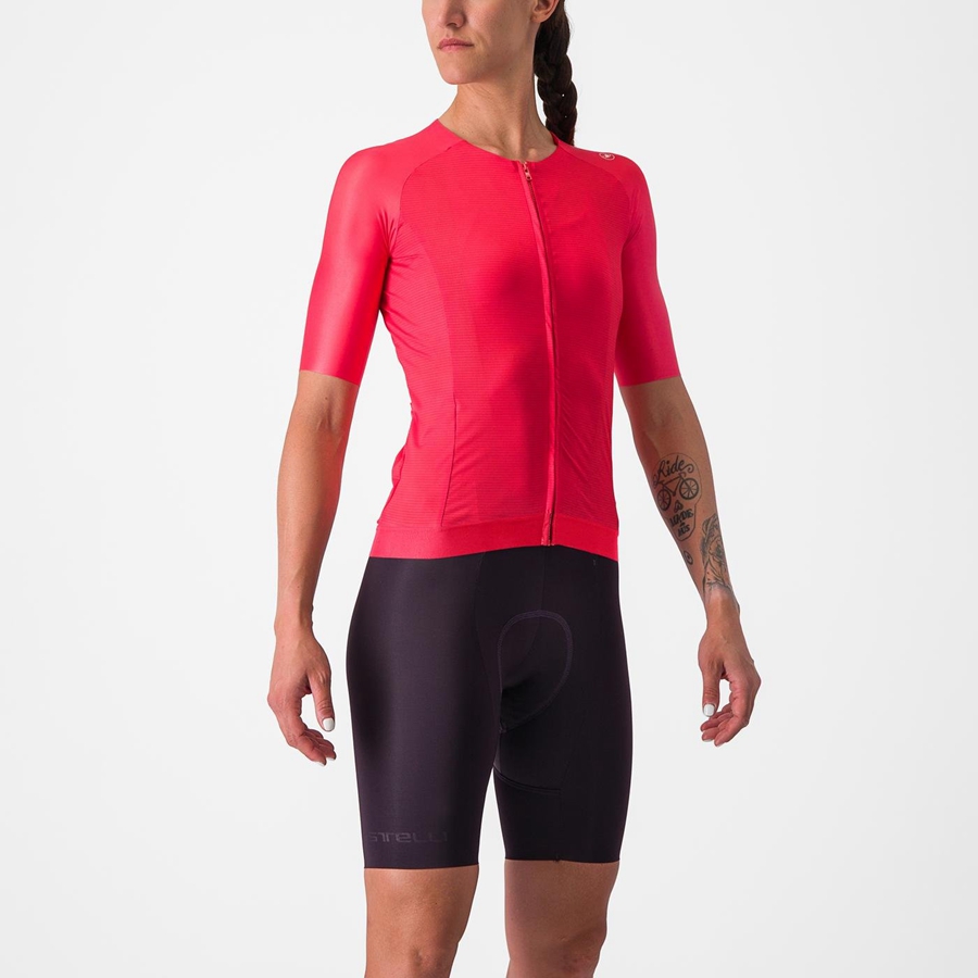 Castelli AERO PRO 7.0 W Women Jersey Red | 3207-NQSHG