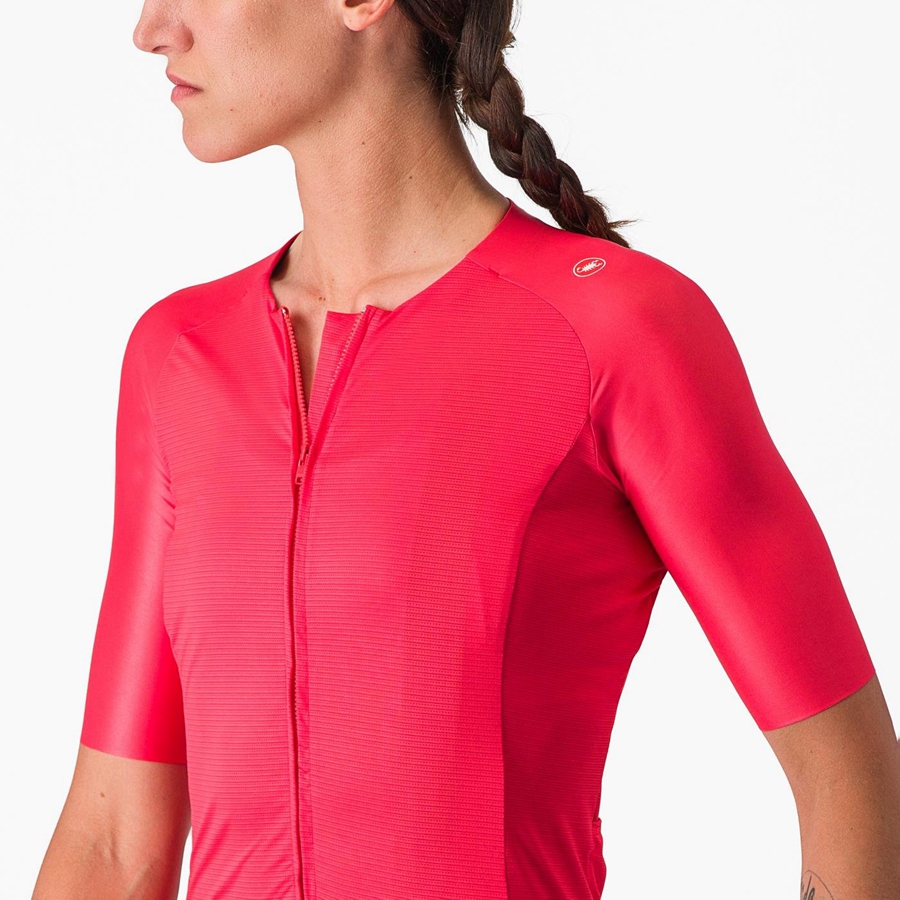 Castelli AERO PRO 7.0 W Women Jersey Red | 3207-NQSHG