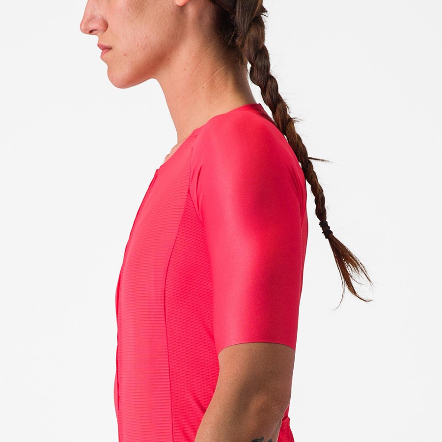 Castelli AERO PRO 7.0 W Women Jersey Red | 3207-NQSHG