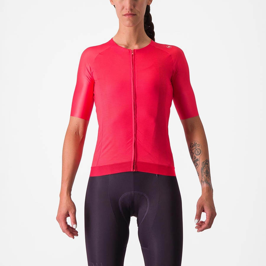 Castelli AERO PRO 7.0 W Women Jersey Red | 3207-NQSHG