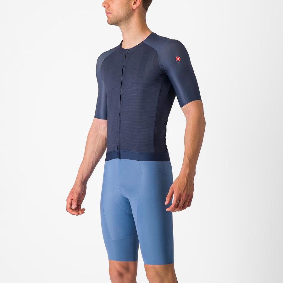 Castelli AERO RACE 7.0 Men Jersey Blue | 4730-QNRIV