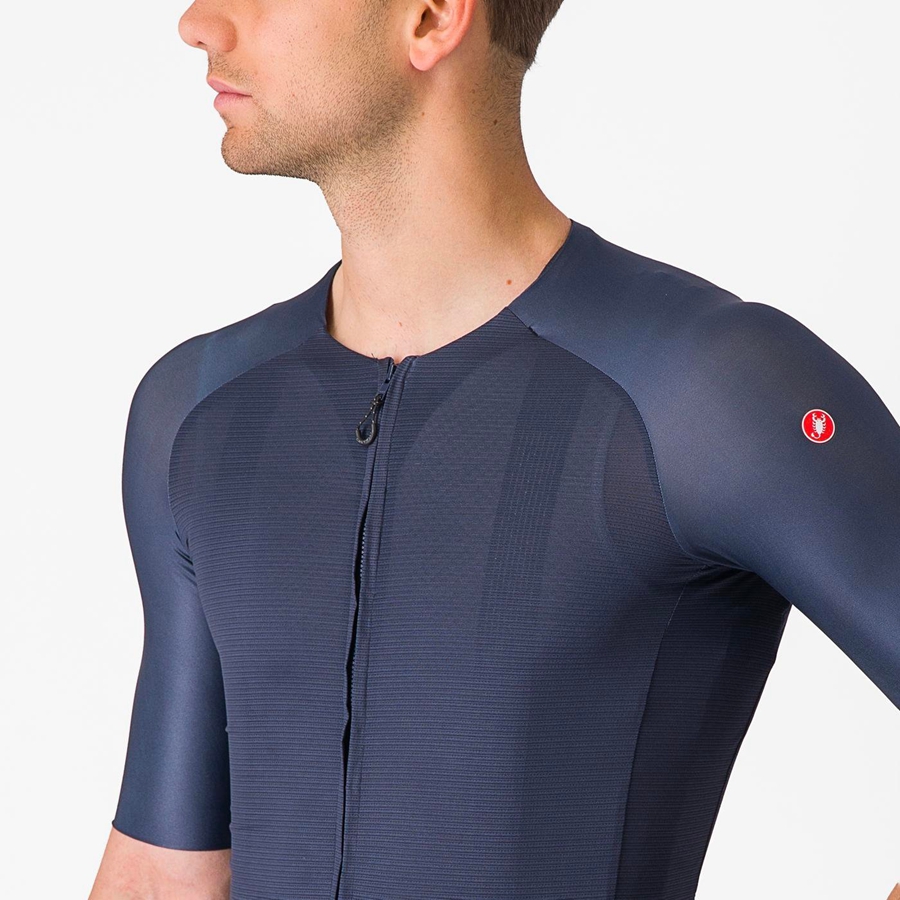 Castelli AERO RACE 7.0 Men Jersey Blue | 4730-QNRIV