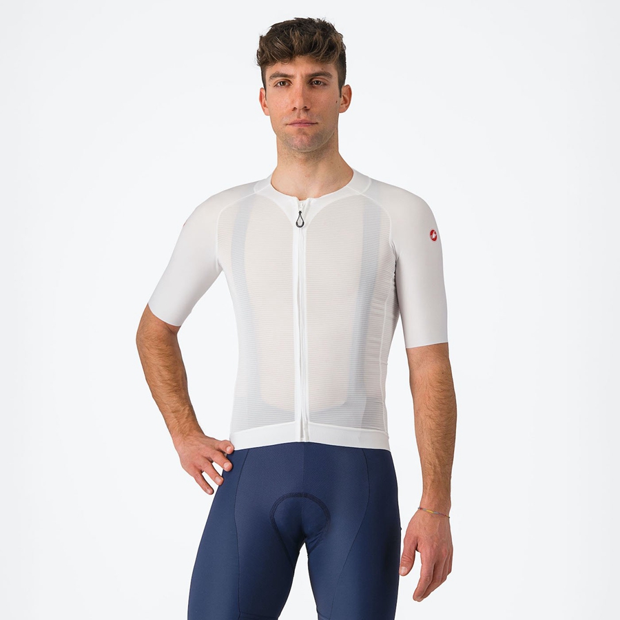 Castelli AERO RACE 7.0 Men Jersey White | 4320-LJZNO