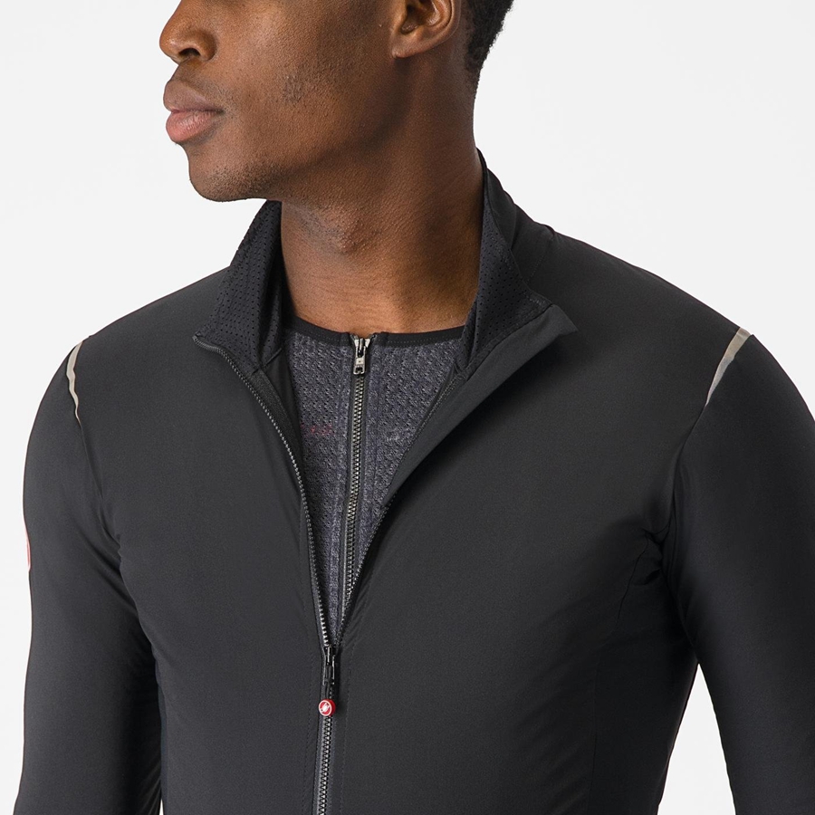 Castelli ALPHA FLIGHT ROS Men Jackets Black / Silver / Dark | 5613-KBLRP