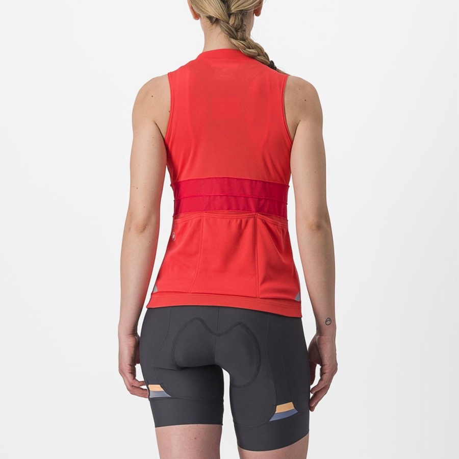 Castelli ANIMA 4 SLEEVELESS Women Jersey Orange | 0267-RSHQJ