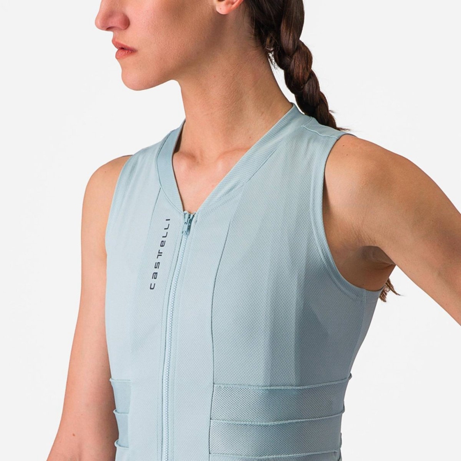 Castelli ANIMA 4 SLEEVELESS Women Jersey Blue / Dark Grey Blue | 5017-ELFIN